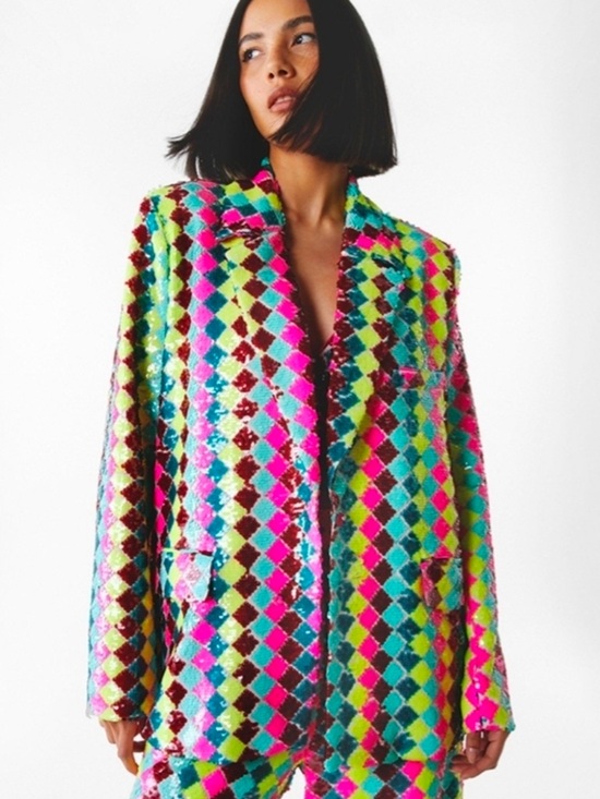 Nasty Gal Jackets & Blazers - NWT Nasty Gal Multicolor Sequin Blazer US 8